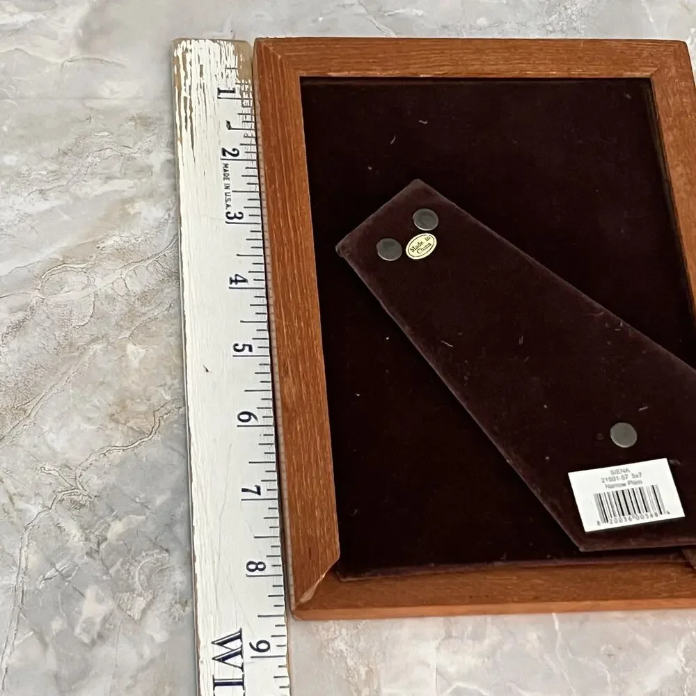 Vintage Wooden Frame Table Top Wall Oak Wood 5 x 7 inch Modern MCM